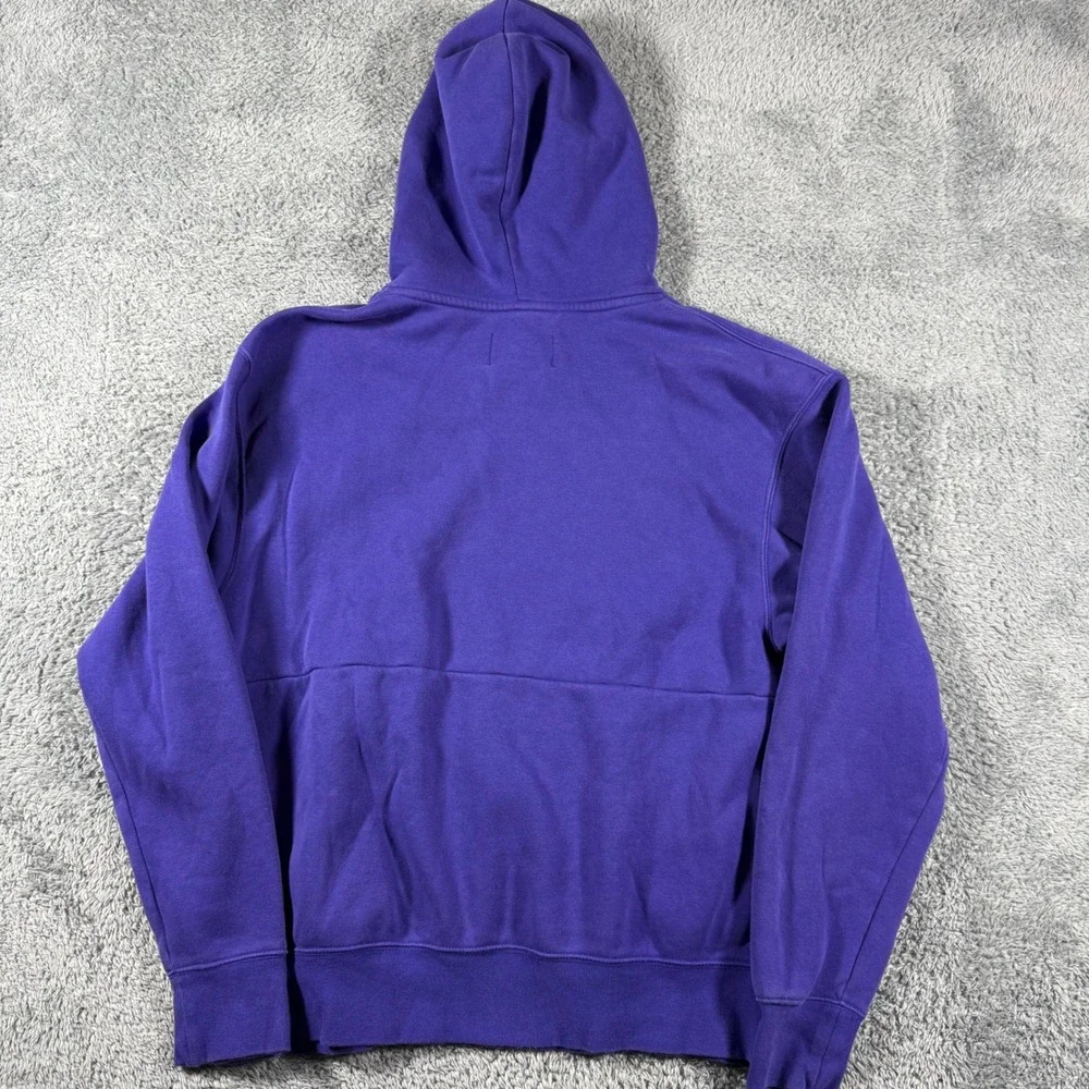 Jordan Hoodie Men Large Purple Jumpman Air Fleece Pullover Sweatshirt Embroidere